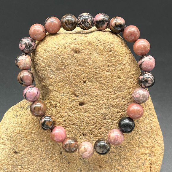 Artisan Jewelry - Rhodonite Gemstone Bracelet Handmade